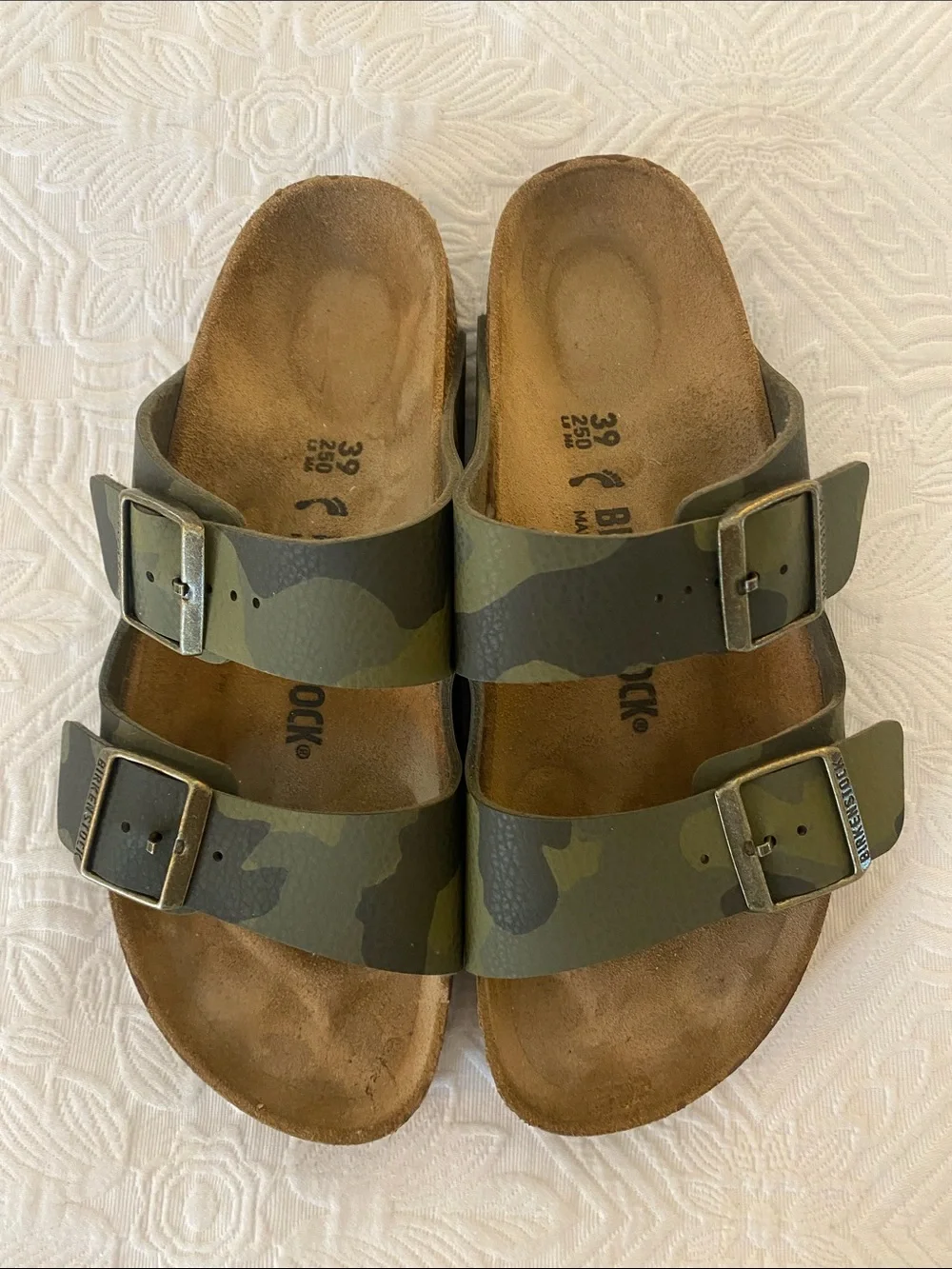 Birkenstock Arizona Camo Two-Strap Sandals - Green and Brown - Picture 2 of 8